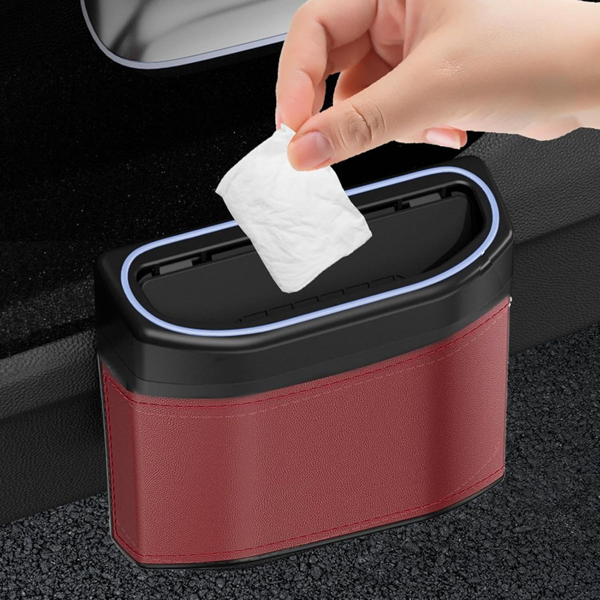Geuroverproof auto vuilnisbak met touch light