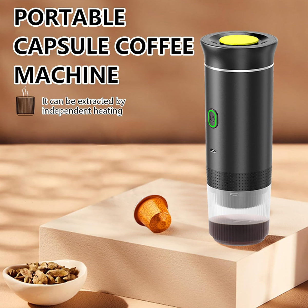 Draagbare 3-in-1 espresso koffiemaker met oplaadbare batterij