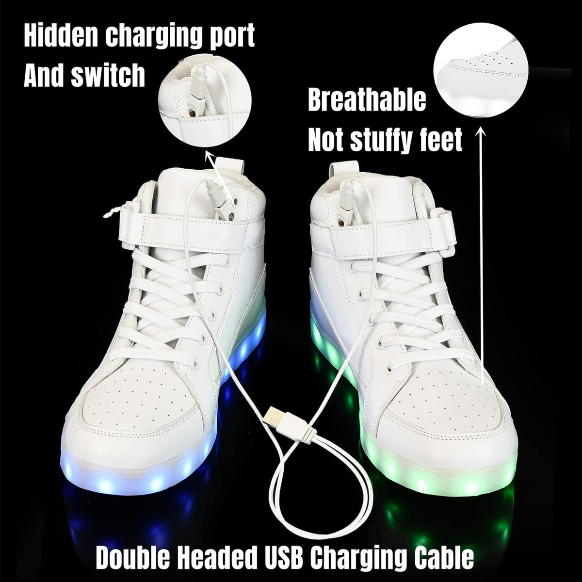 LED sneakers met oplaadbare verlichting