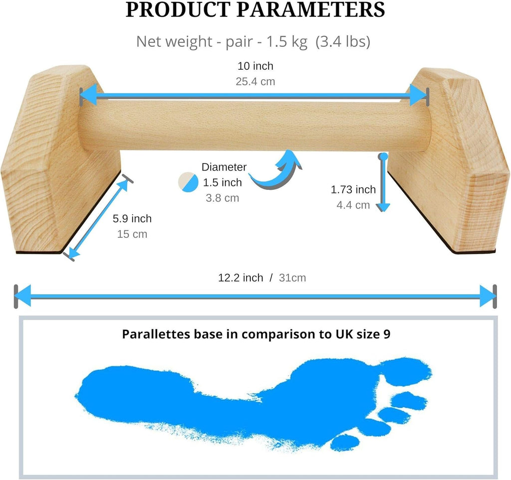 Houten parallettes voor push-ups en calisthenics