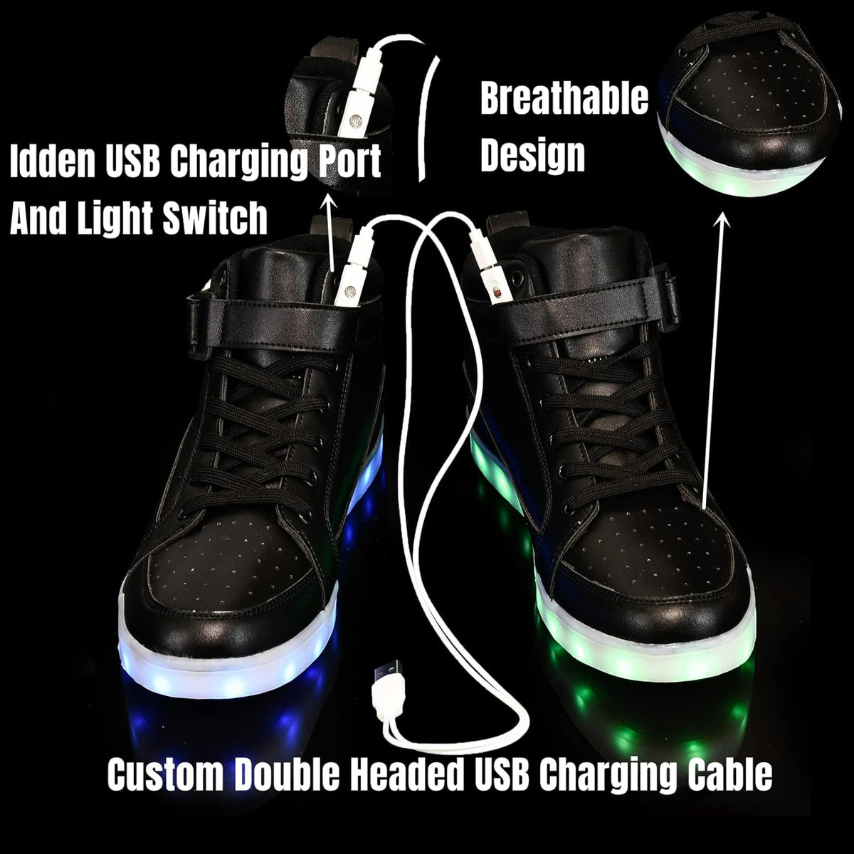 LED sneakers met oplaadbare verlichting