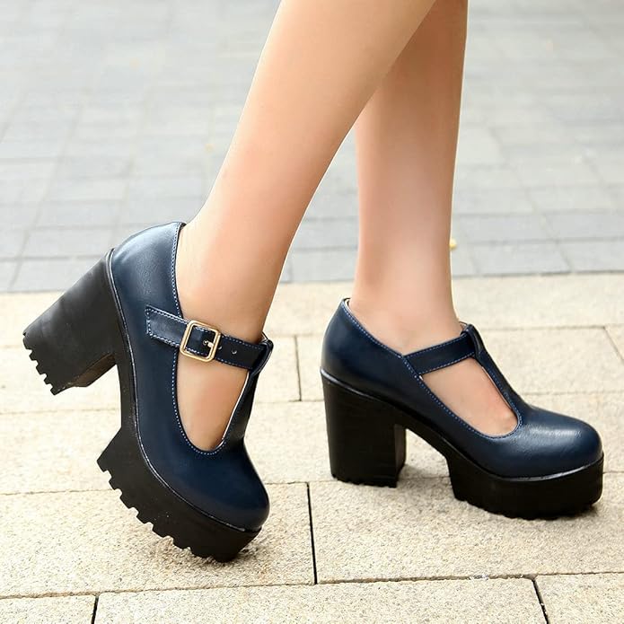 T-Strap chunky plateau hakken