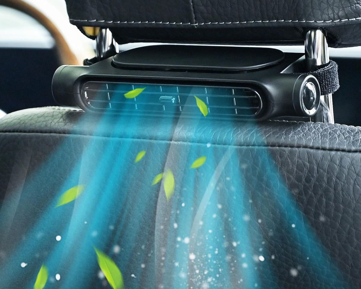 3 snelheden USB auto koelventilator & hoofdsteun bevestiging