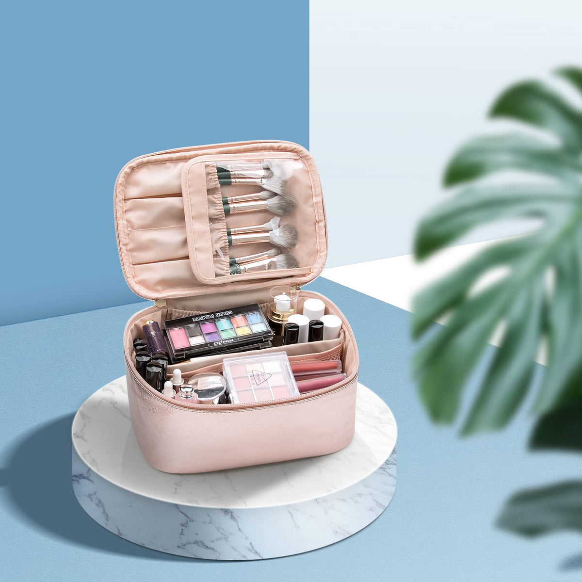 Reisvriendelijke make-up organizer, uitgerust met verdelers — afbeelding 7