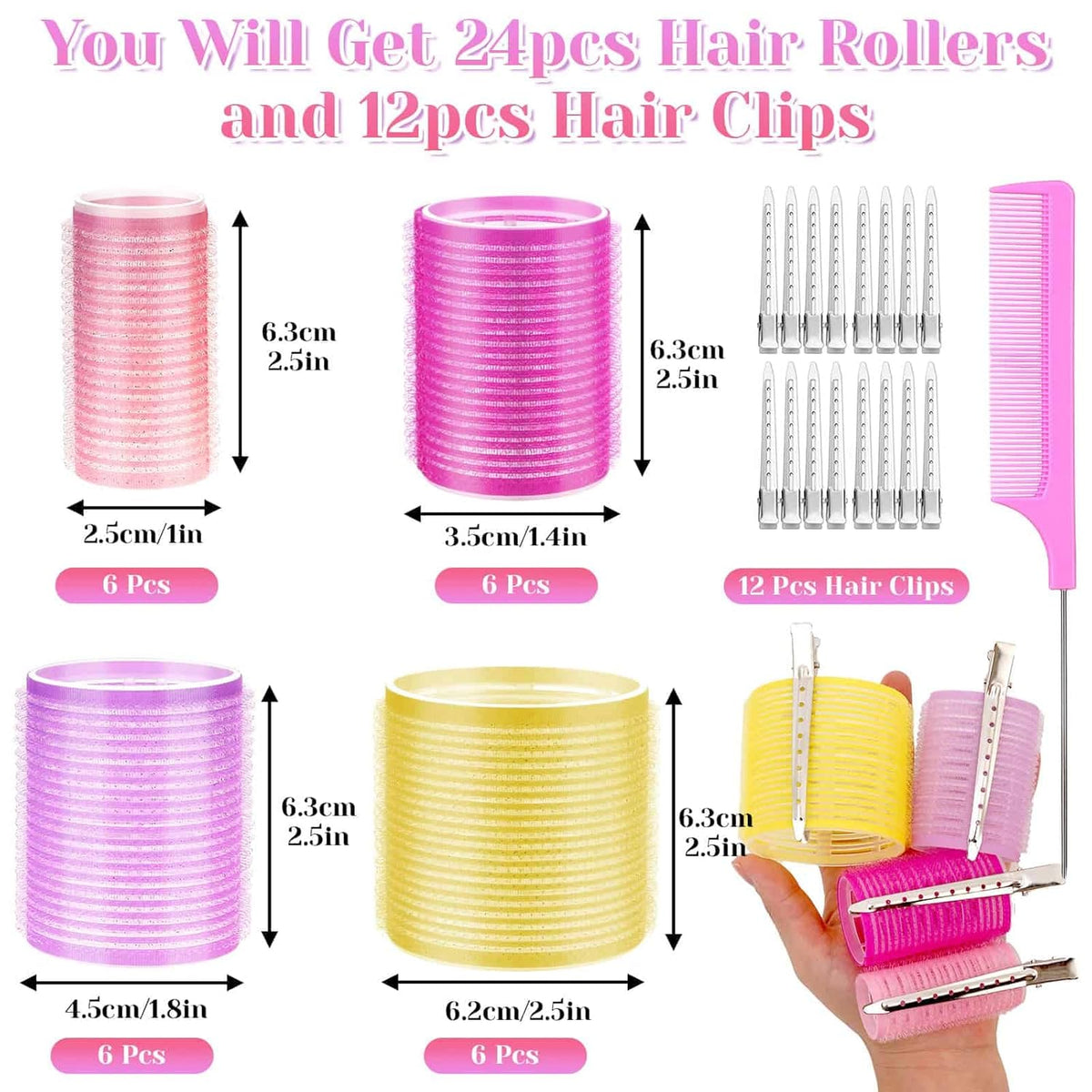 Zelfklevende haarrollen set