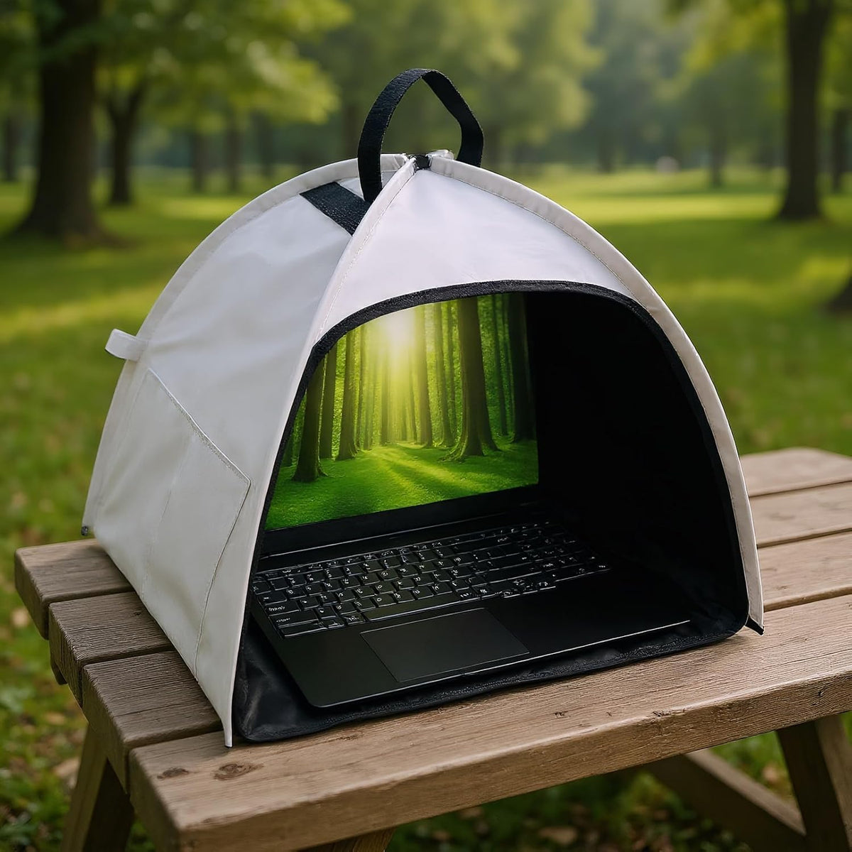 Laptop zonnescherm – vouwbare antireflectie privé tent voor 13–16" apparaten