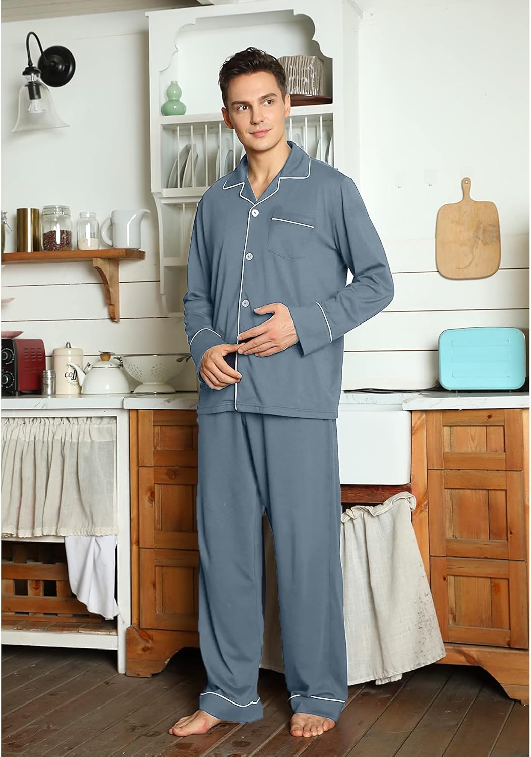 Katoenen heren pyjama