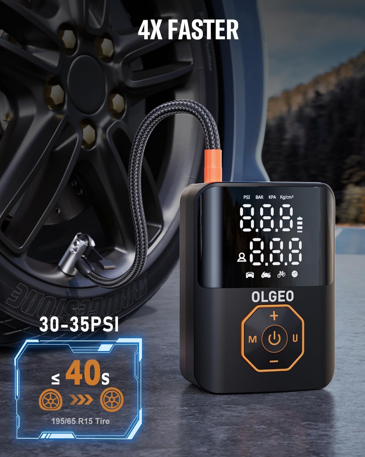 Draagbare bandenpomp - 18000mAh luchtcompressor voor auto's en motoren