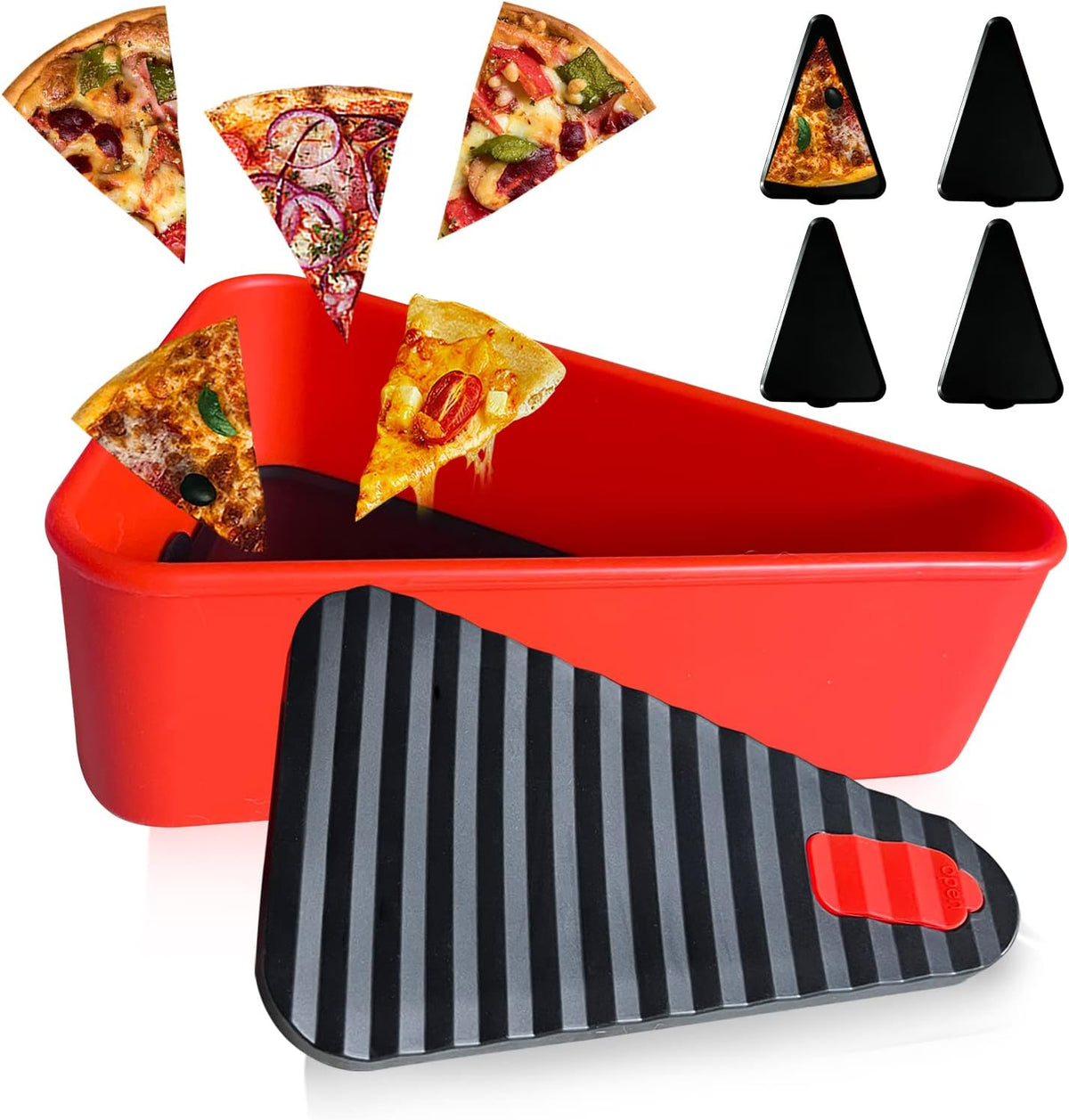 Herbruikbare pizza-opslagcontainer met 2 schalen