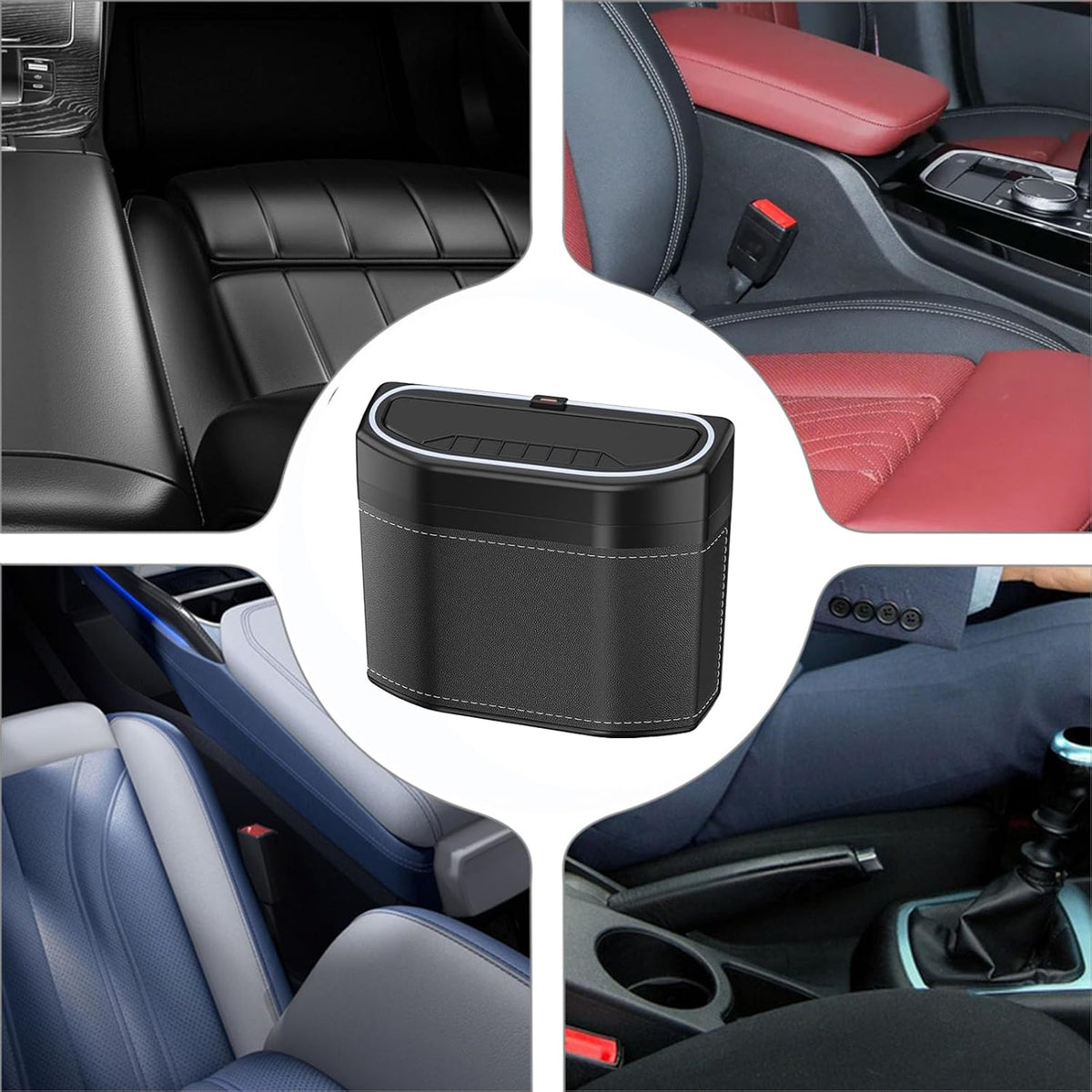 Geuroverproof auto vuilnisbak met touch light