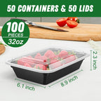 Maaltijdbakjes met deksel, set van 50