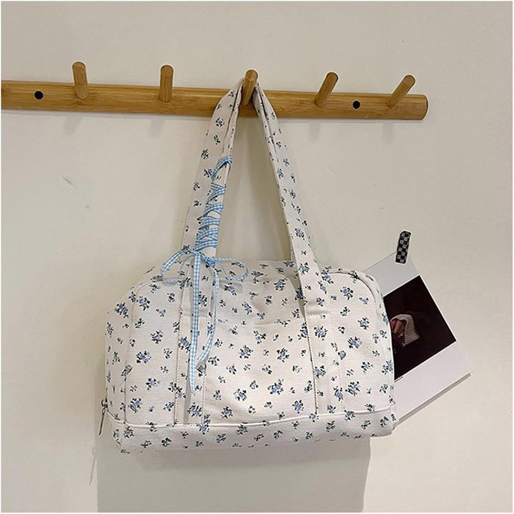 Bow duffle bag – grote canvas weekendtas met lintenaccent