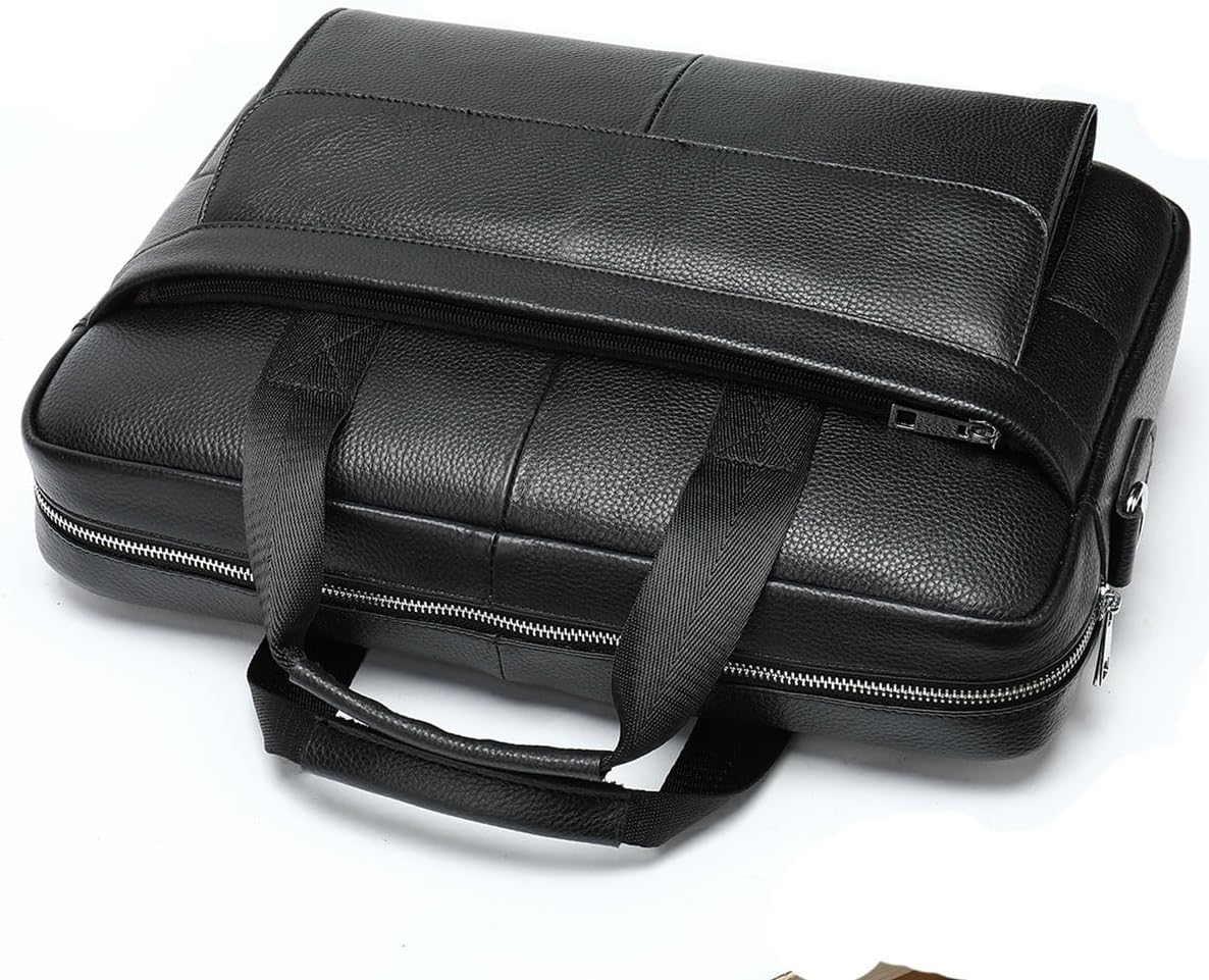 Koeienleren 15” business actetas met organizer vakken