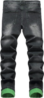 Heren slim-fit ripped jeans