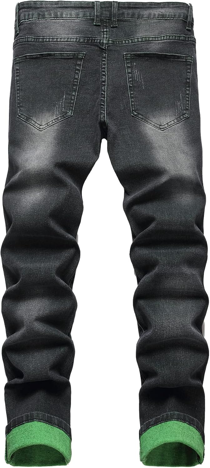 Heren slim-fit ripped jeans