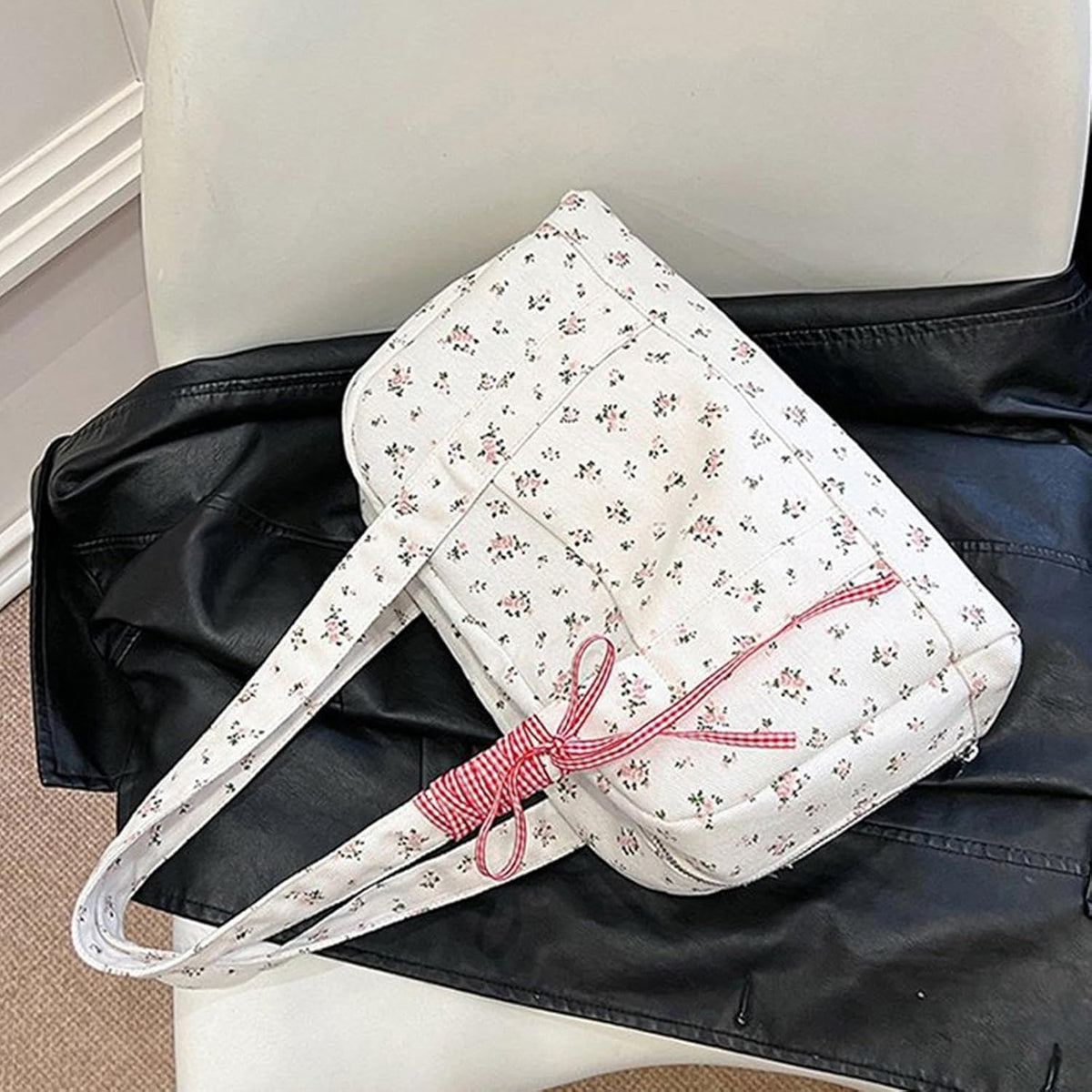 Bow duffle bag – grote canvas weekendtas met lintenaccent