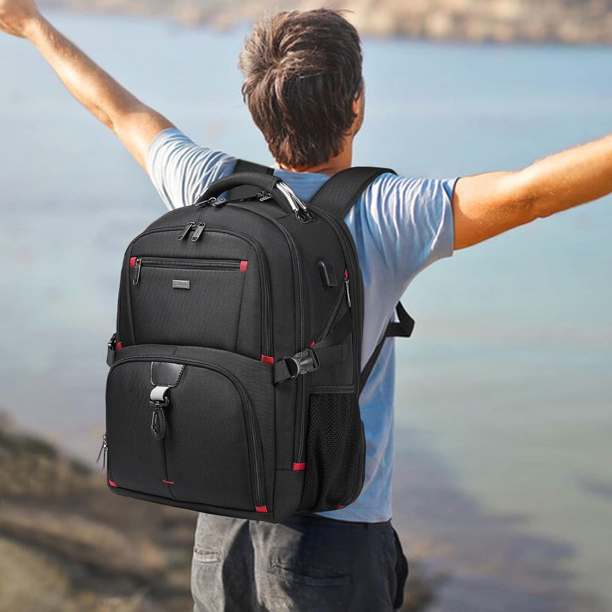 50L extra grote reis laptoprugzak met USB-poort