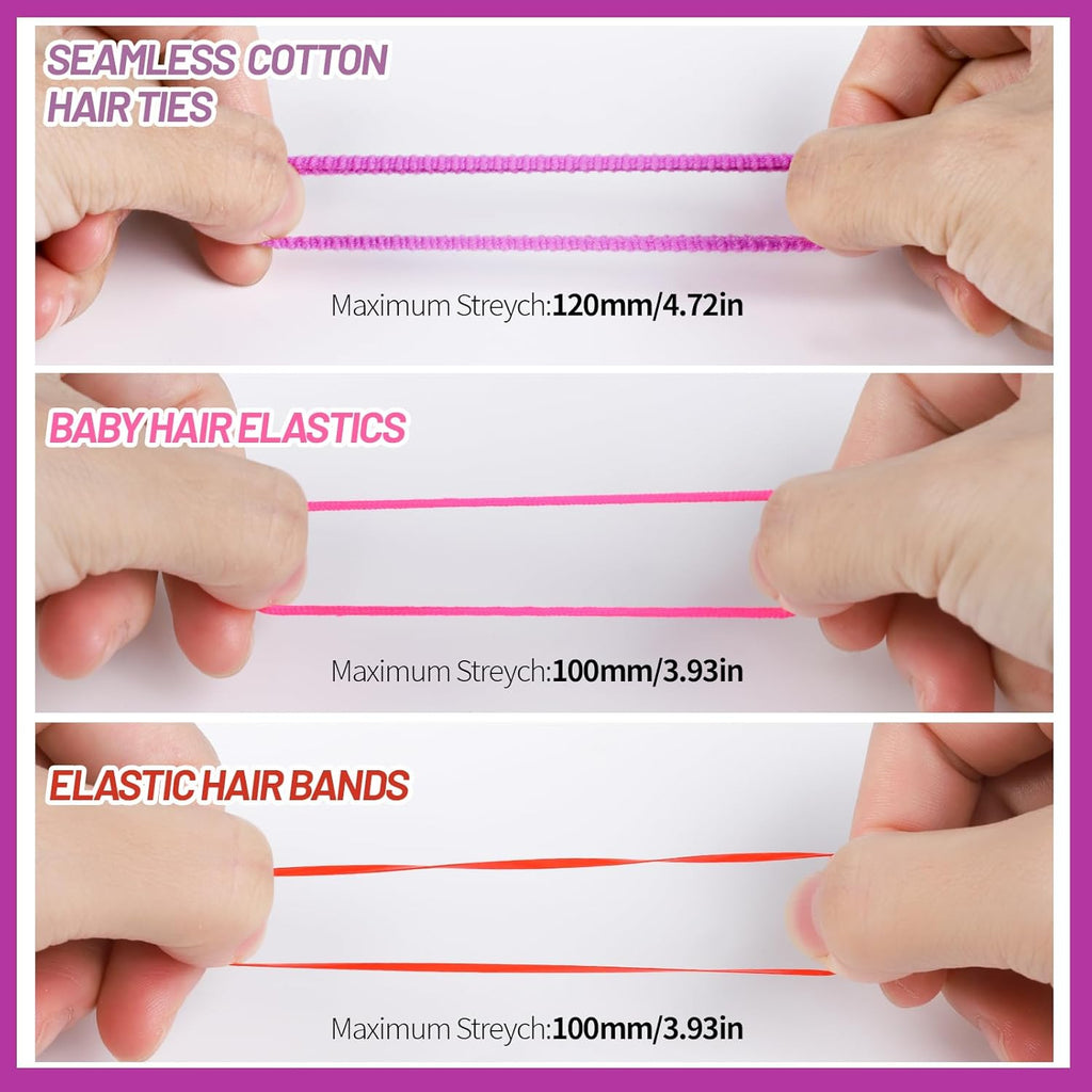 Set met elastische haarbanden en accessoires in meerdere kleuren