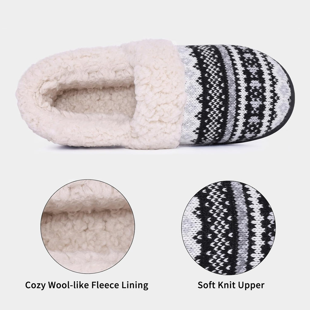 Winterse gebreide pantoffels