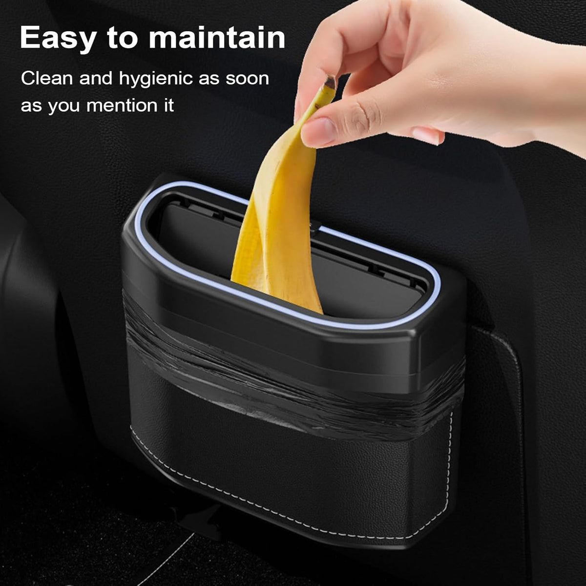 Geuroverproof auto vuilnisbak met touch light