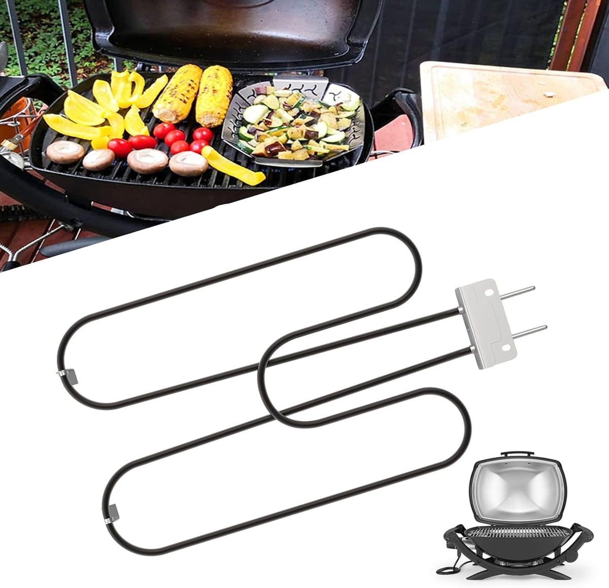 Hoge vermogen RVS grill verwarmingsspoel 2200W voor buiten elektrische BBQ