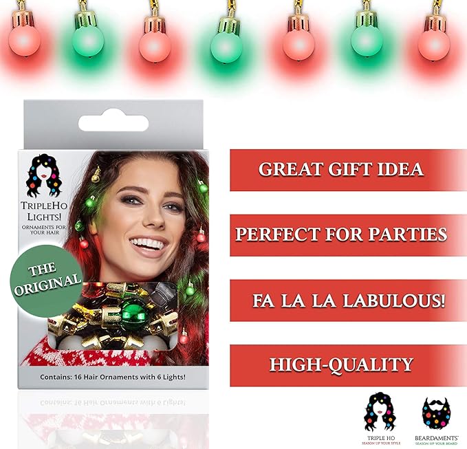 16-delige verlichte kerst haarsieraden