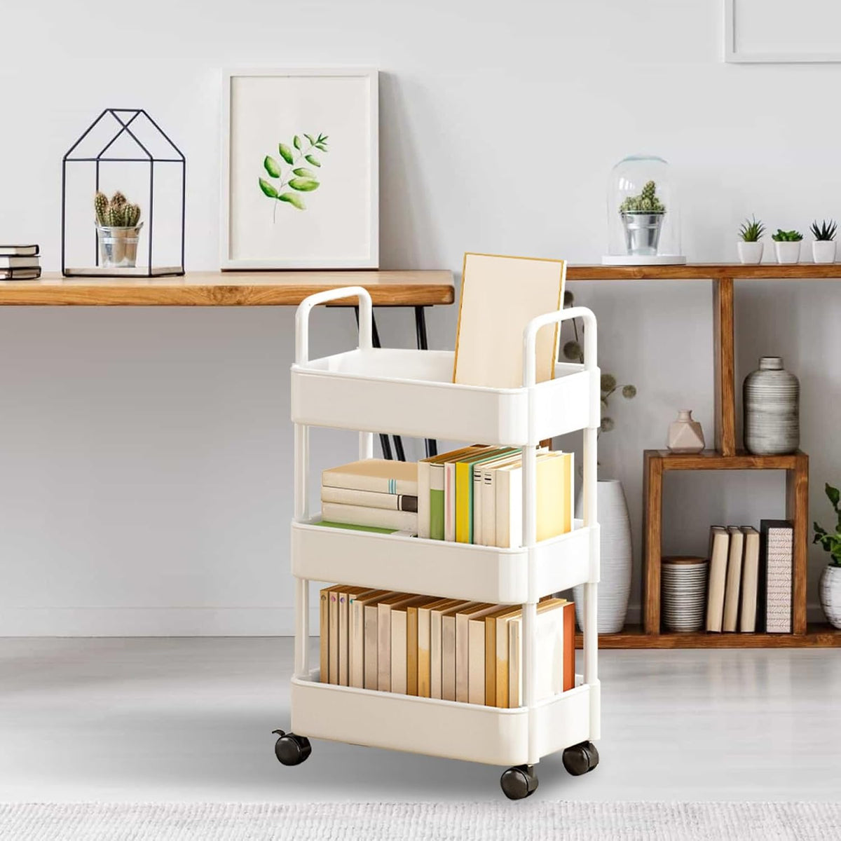 Rollende utility kar met wielen & handvat
