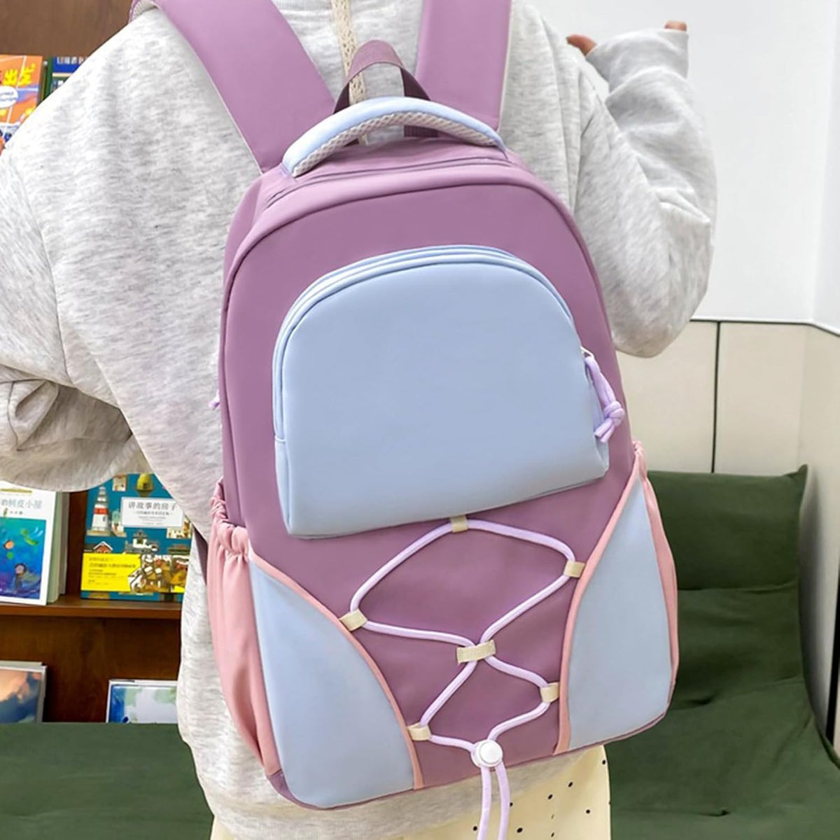 Schooltas set – grote capaciteit studentenrugzak met pennenhouder & tassen
