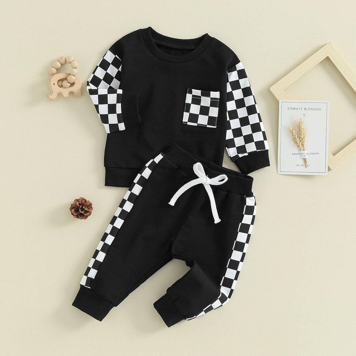 Baby jogger set winter – contrast sweatshirt en broek