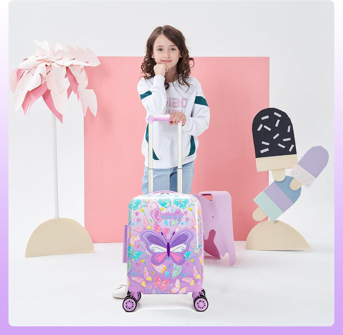 Kinder bagage set 5-delig met hard shell en spinnerwielen