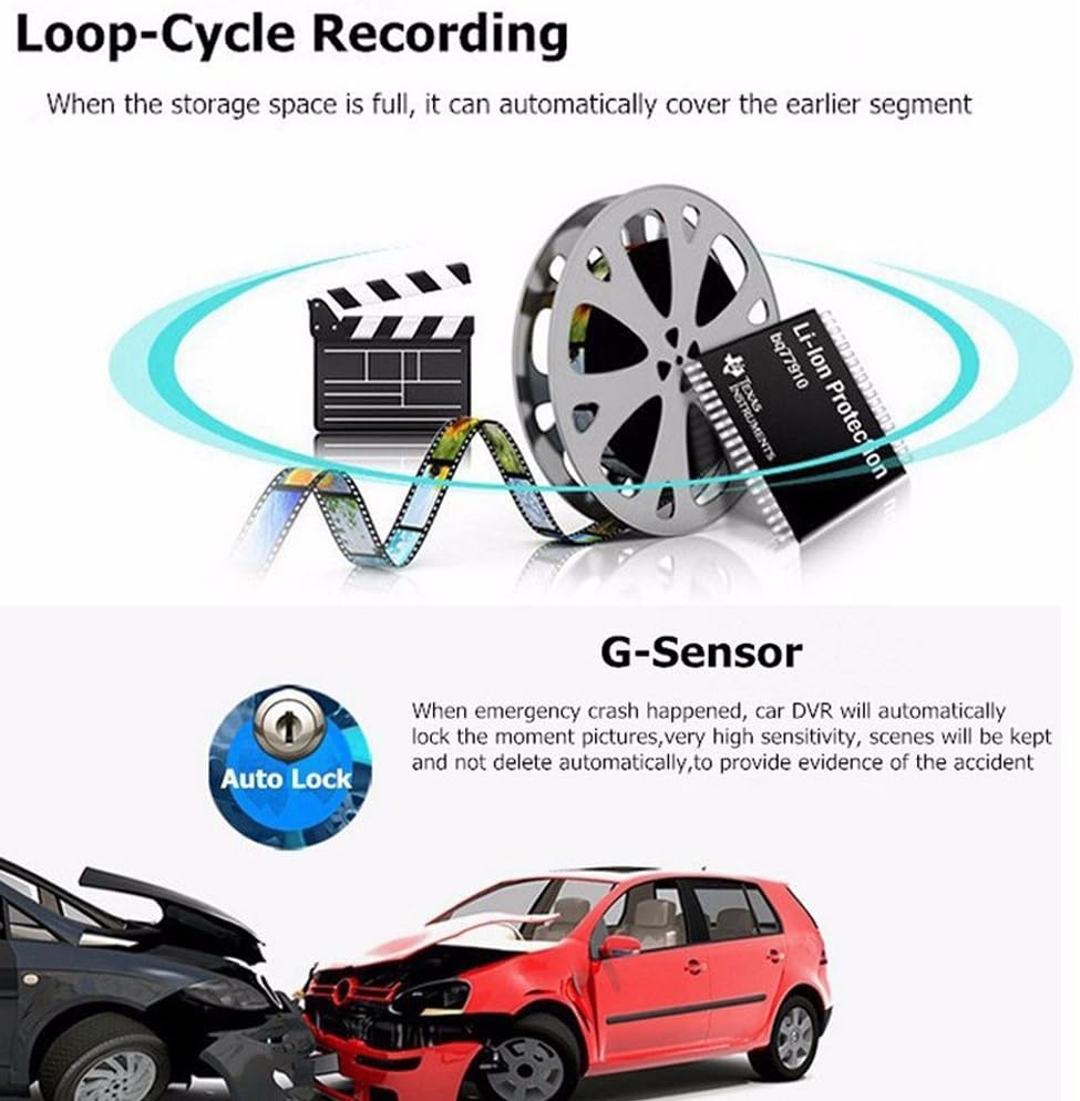 WiFi verborgen dash cam 1080P met 170° groothoek en g-sensor