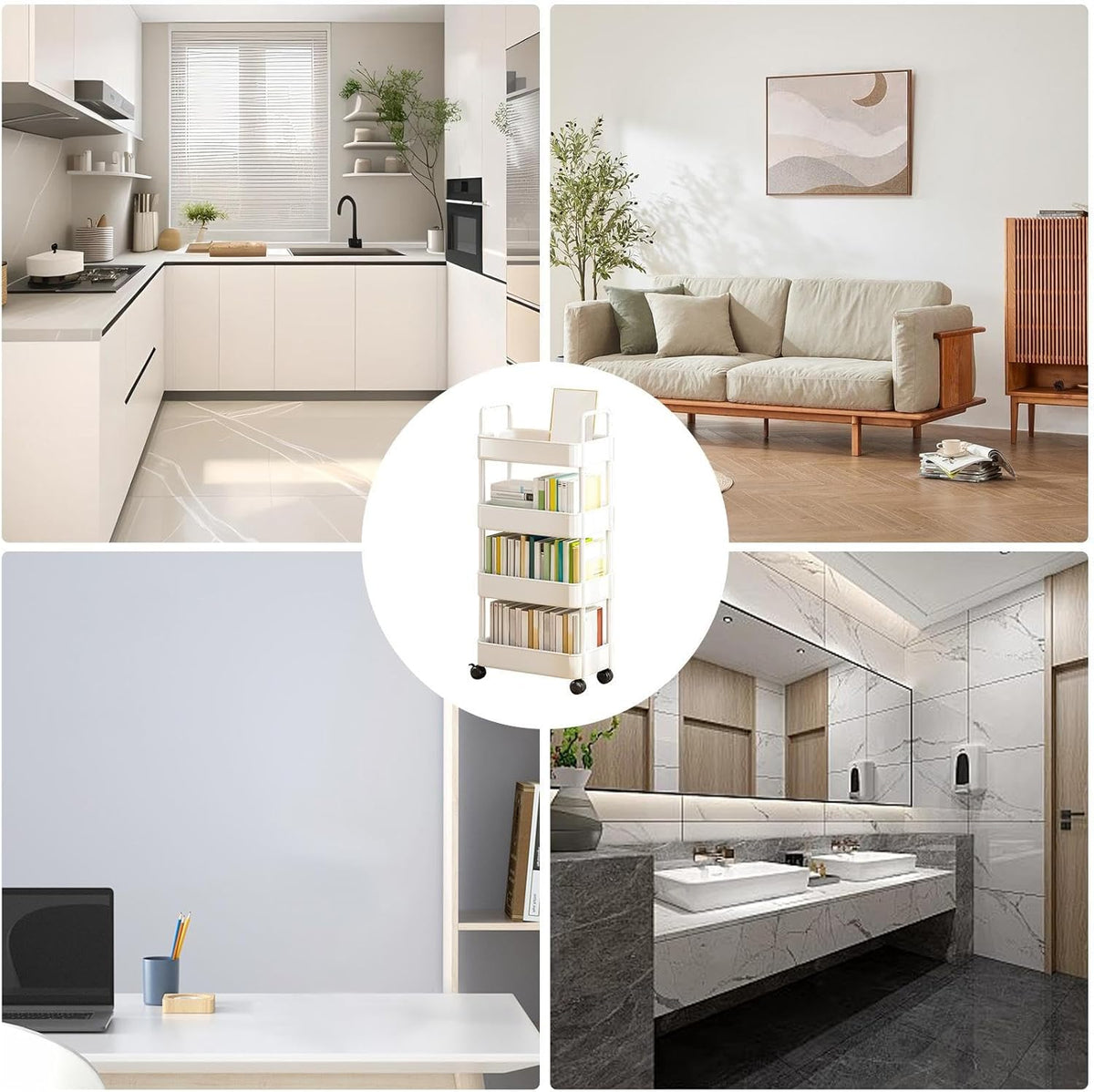 Rollende utility kar met wielen & handvat