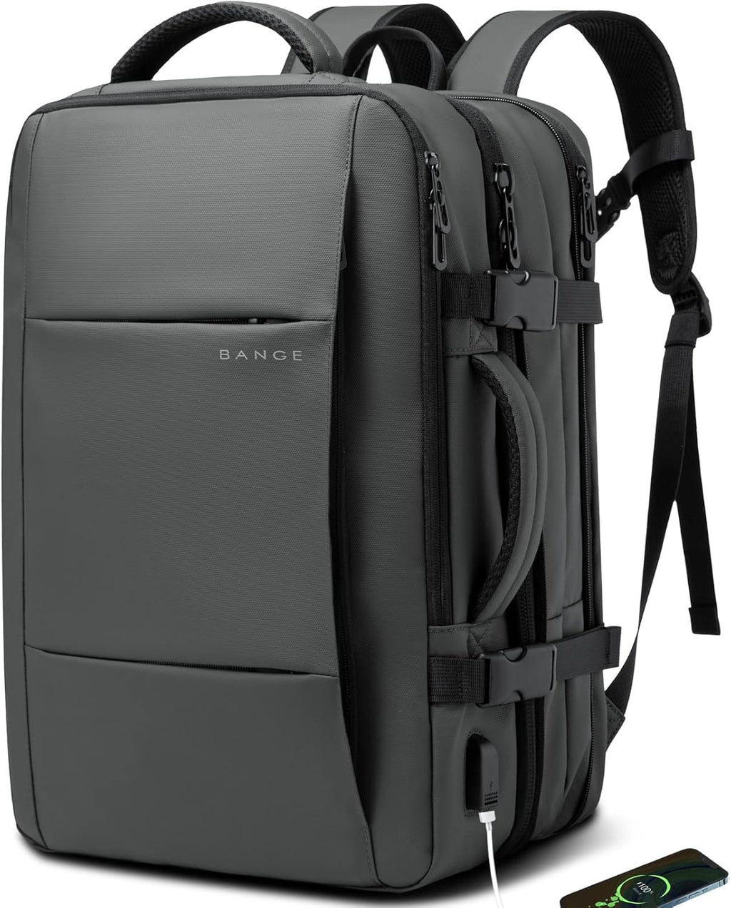 Uitbreidbare 26–45L reisrugzak met laptopvak & zijhandvat
