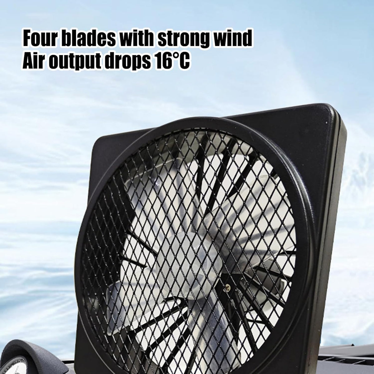 12V USB luchtcirculator auto koelventilator met 360° rotatie