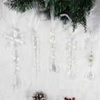 Kristallen kerst ornamenten set