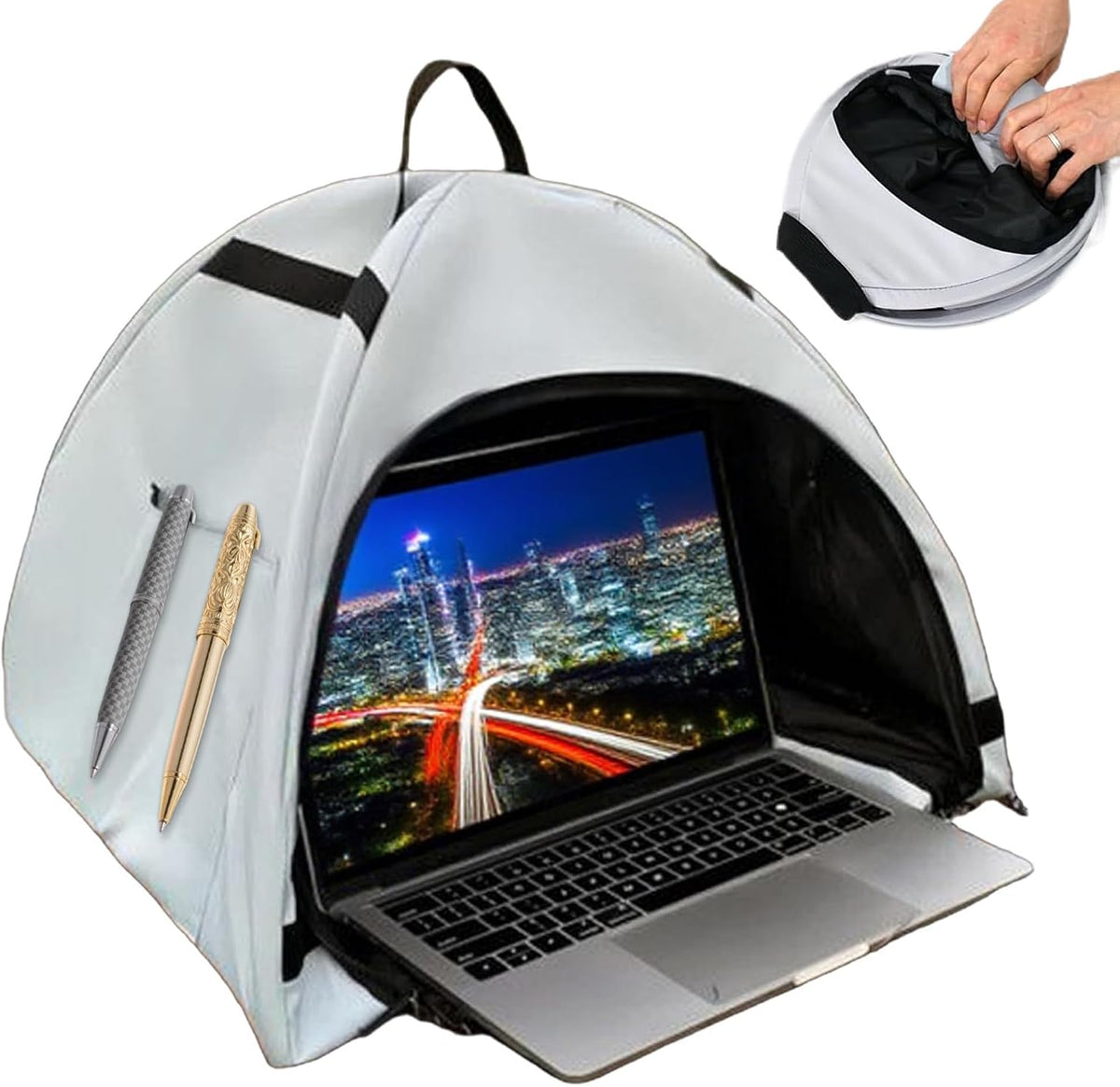 Laptop zonnescherm – vouwbare antireflectie privé tent voor 13–16" apparaten