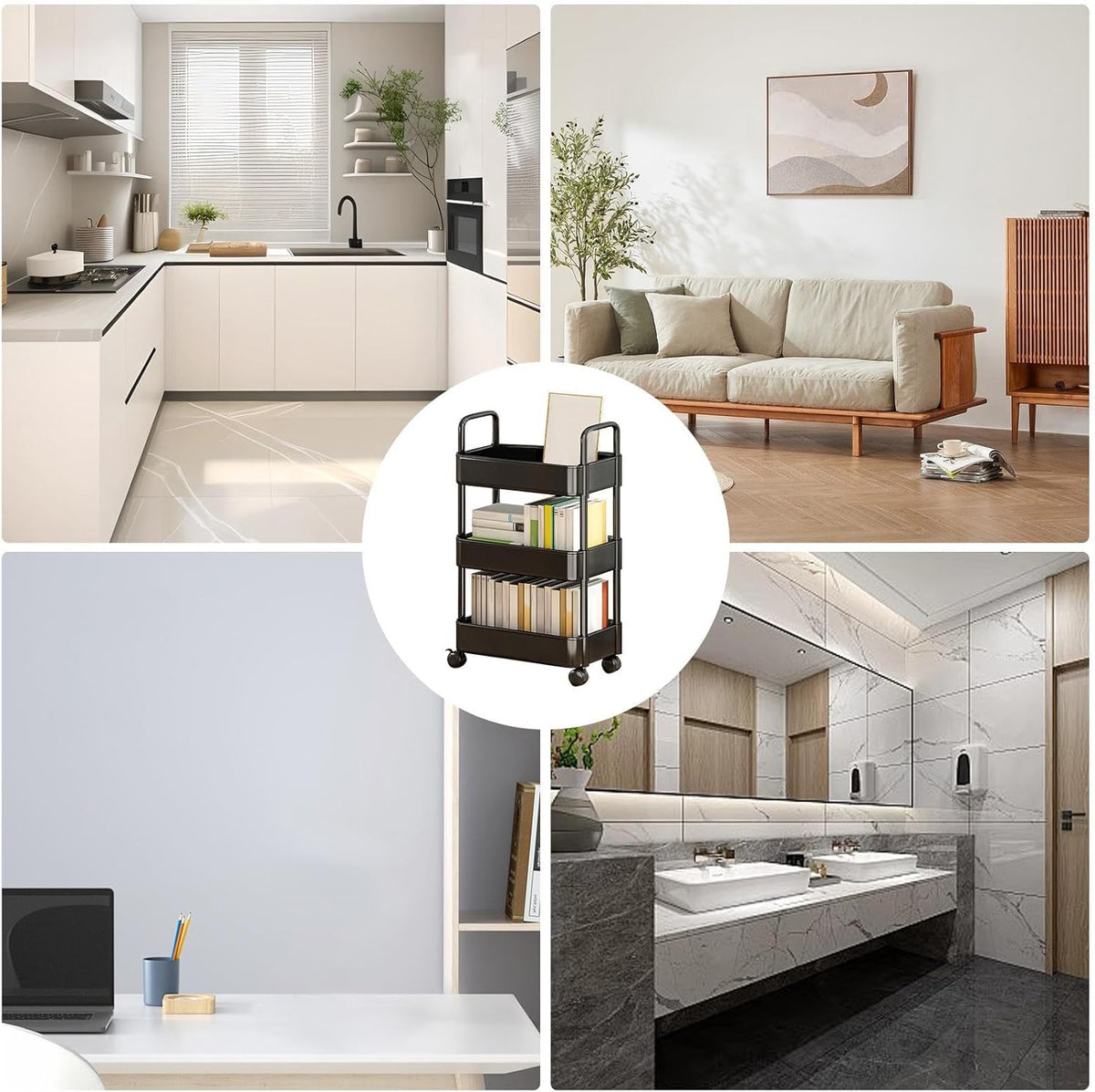 Rollende utility kar met wielen & handvat