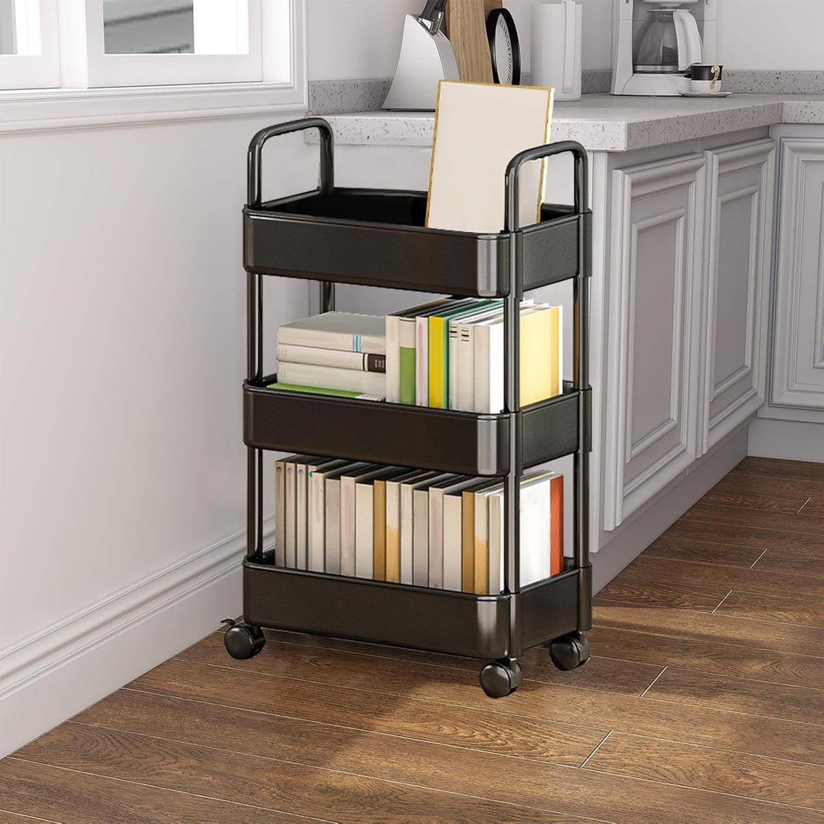Rollende utility kar met wielen & handvat