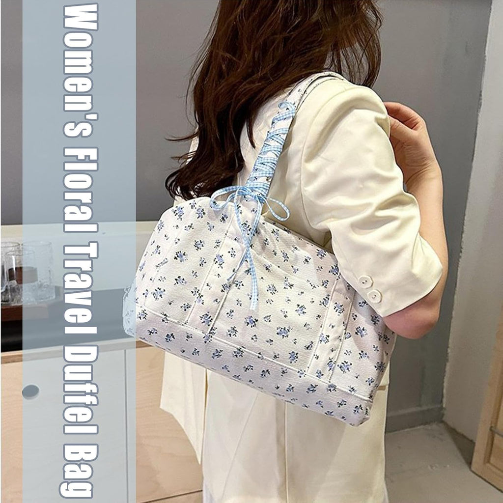 Bow duffle bag – grote canvas weekendtas met lintenaccent