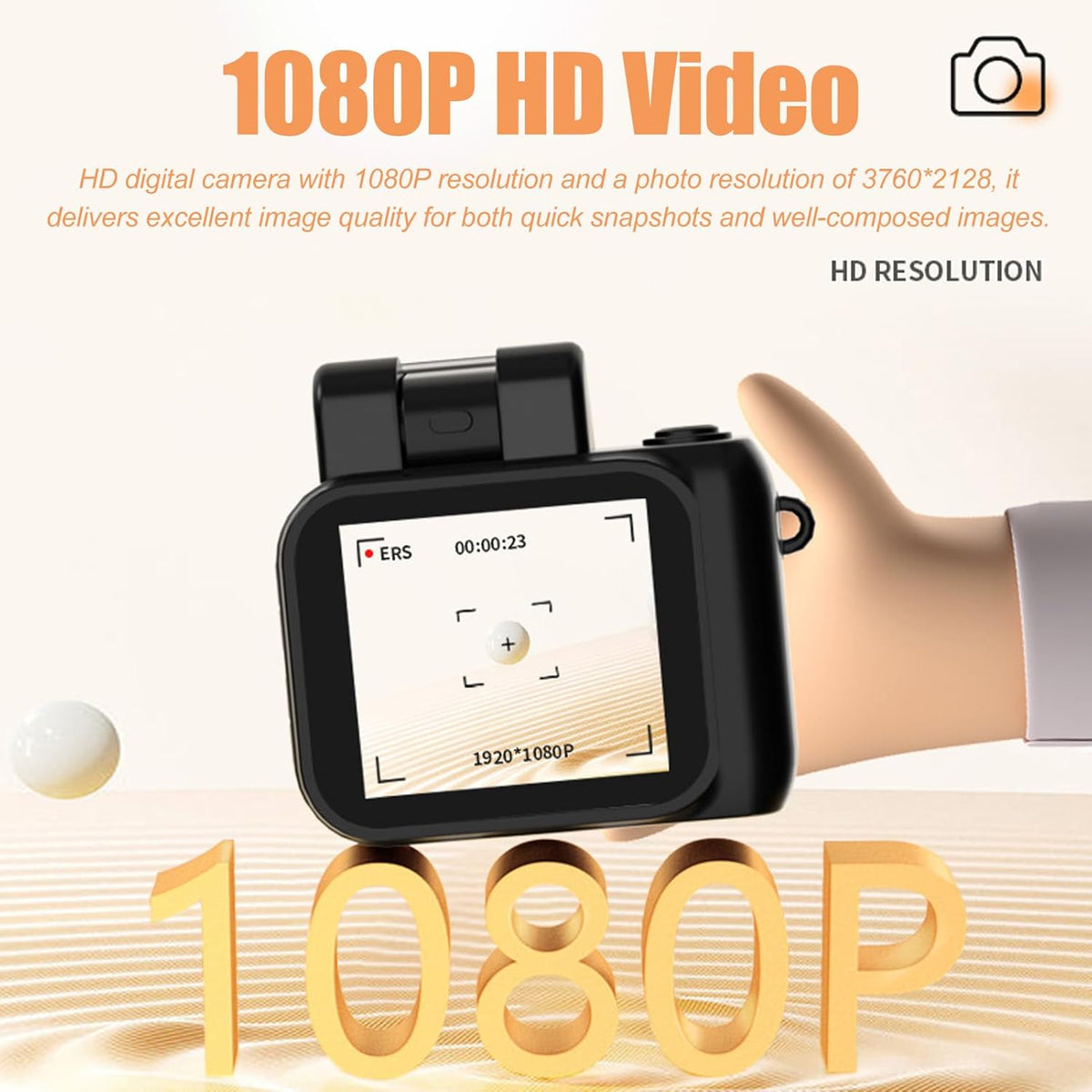 Mini sleutelhanger digitale camera met 1080P video en retro ontwerp