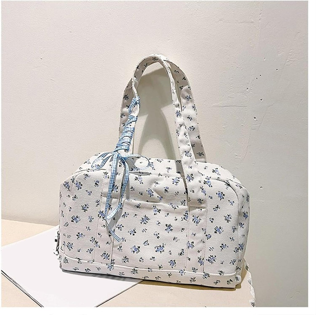 Bow duffle bag – grote canvas weekendtas met lintenaccent