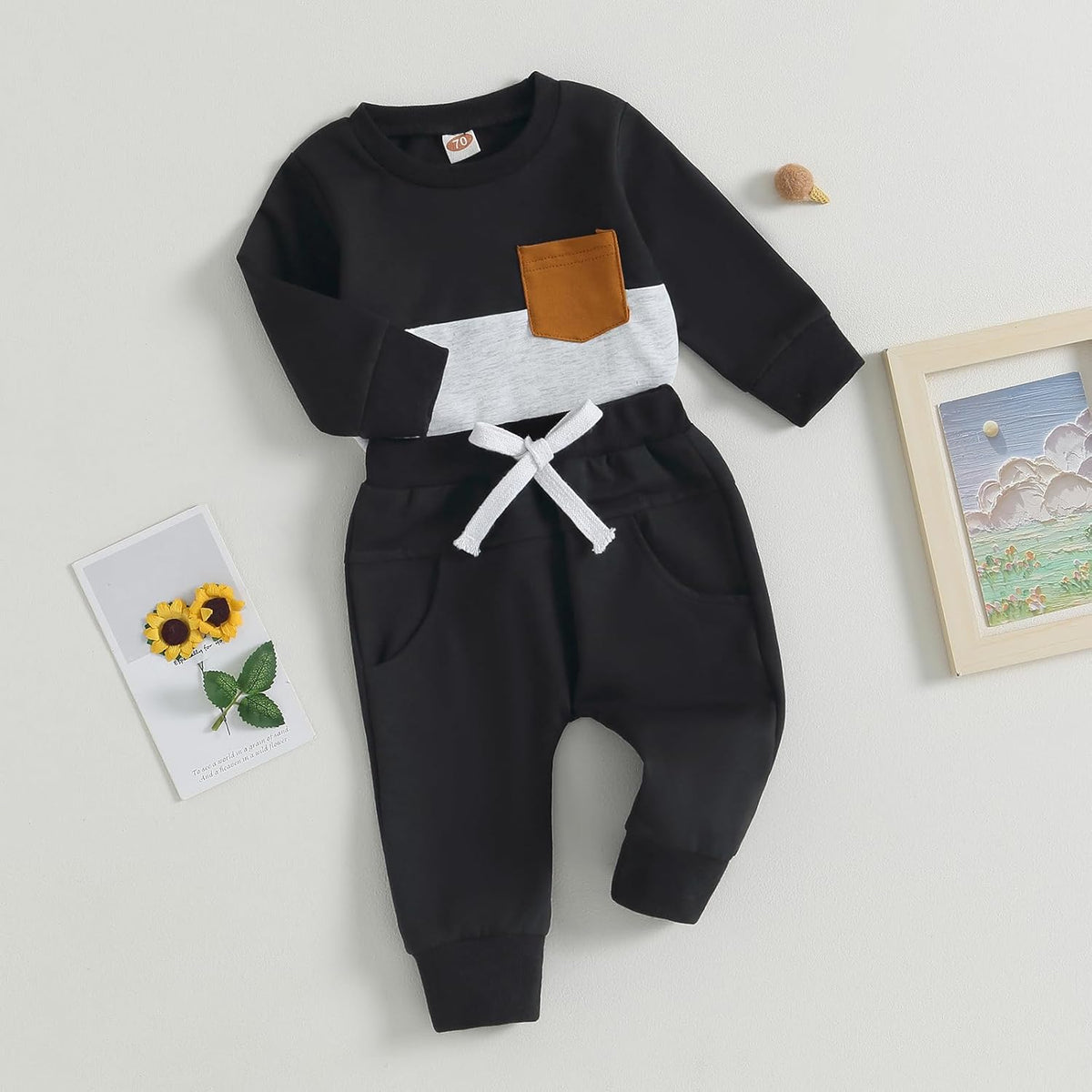 Baby jogger set winter – contrast sweatshirt en broek