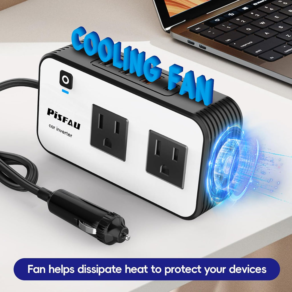 Auto-omvormer van 12 V DC naar 220 V AC, 200 W, met USB-C en snellader — afbeelding 4
