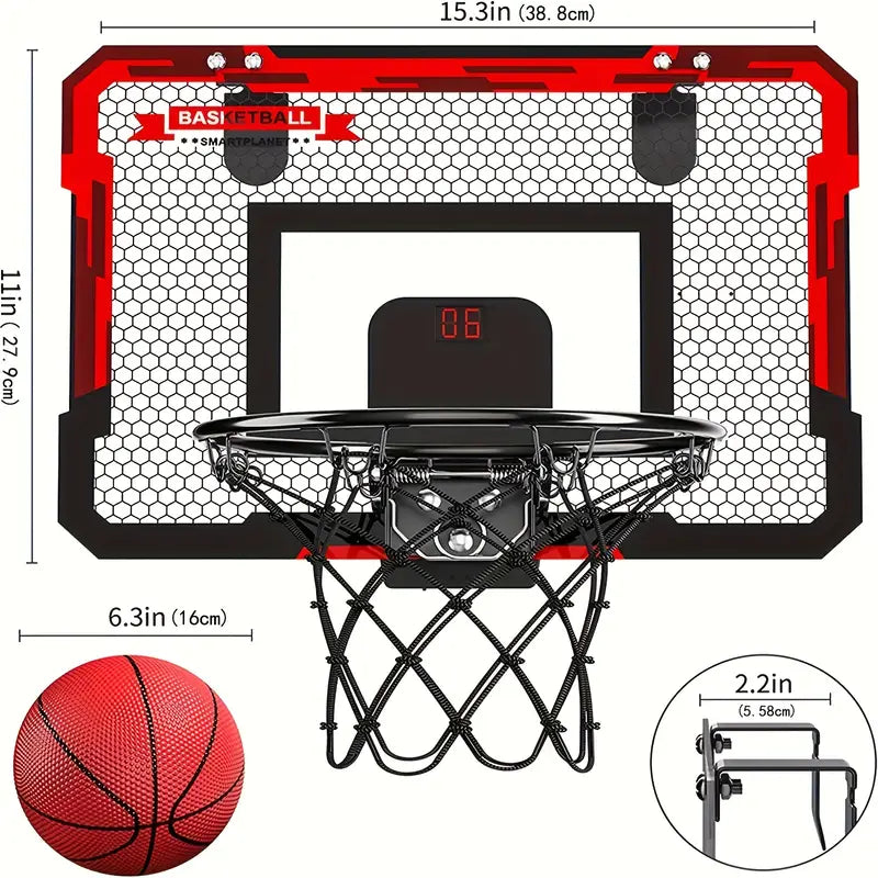 Mini basketbalframe met elektronisch scorebord