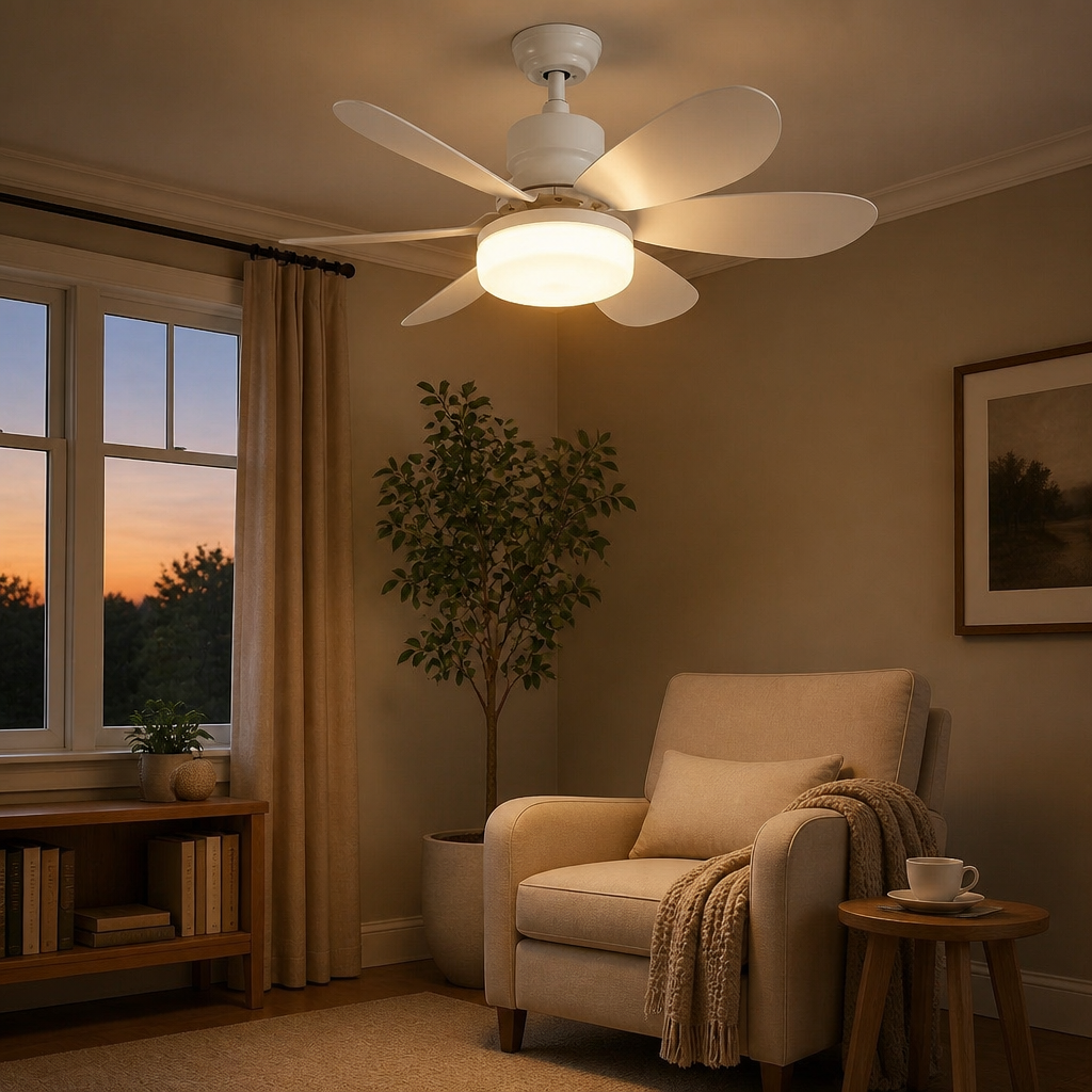 Scandinavische plafondlamp met ventilator