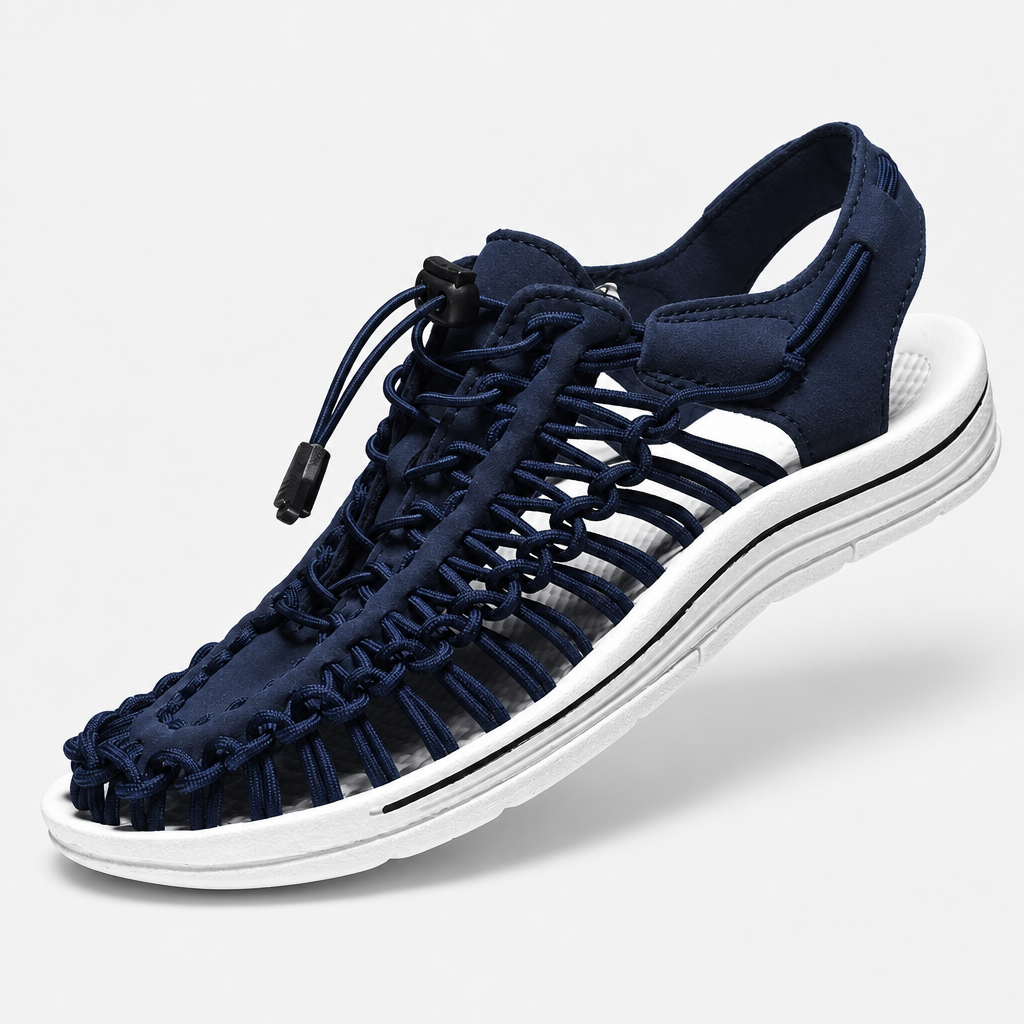 Ademende casual sandaal – geweven design