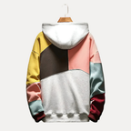 Gebreide heren hoodie met patchworkontwerp