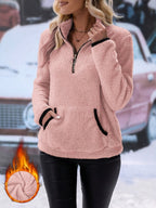 Kleurvol sweatshirt met halve ritssluiting