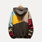 Gebreide heren hoodie met patchworkontwerp