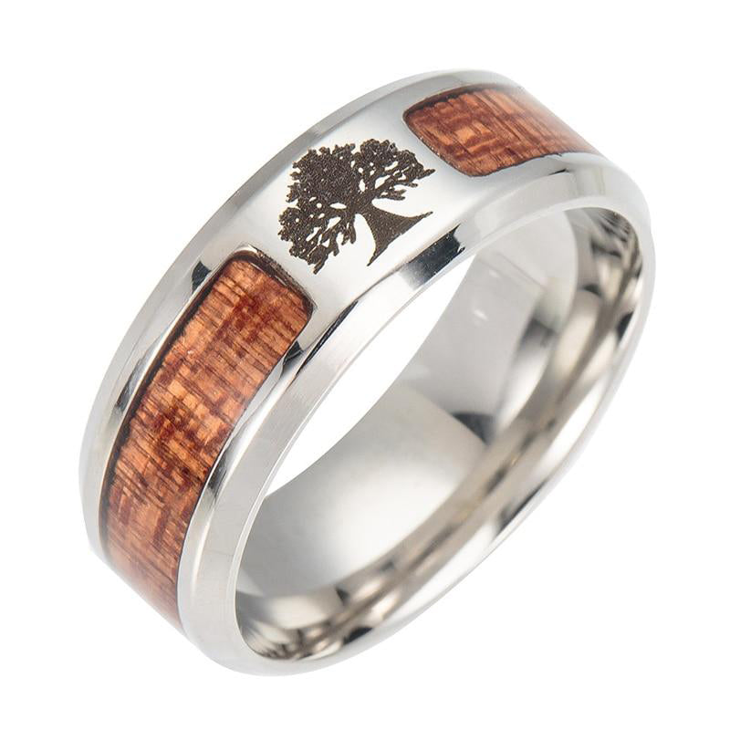 Levensboom ring van RVS voor dames